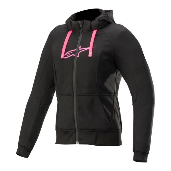 Motorcycle Jackets Alpinestars Stella Chrome Sport Hoodie Black Fuchsia