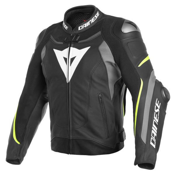 Motorcycle Jackets Dainese Super Speed 3 Black Matt Gray Yellow Fluo