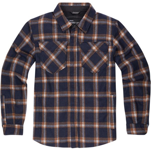Motorcycle Jackets ICON Upstate Riding Flannel Orange