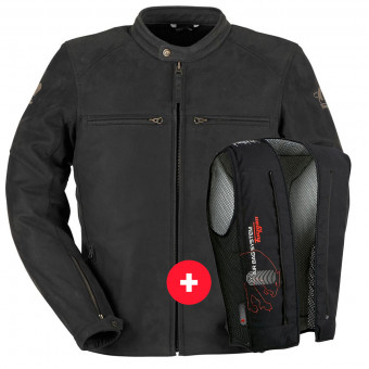 Motorcycle Jackets Furygan Vince V3 Black + Fury Air Bag System