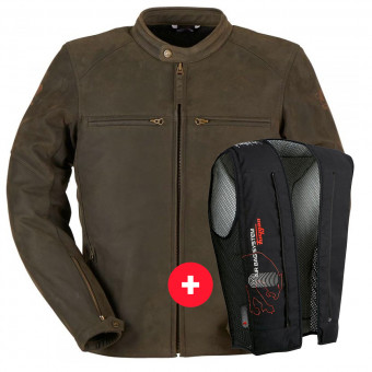 Motorcycle Jackets Furygan Vince V3 Brown + Fury Air Bag System