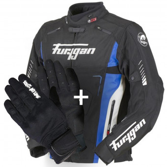 Motorcycle Jackets Furygan Vortex Black Blue White + Jet Evo II 100% Bitume Motorcycle Jackets Furygan Vortex Black Blue White + Jet Evo II 100% Bitume