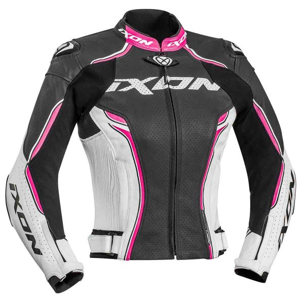 Motorcycle Jackets Ixon Vortex Lady Jacket Black White Fuchsia