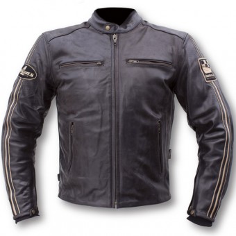 Blouson Helstons Ace cuir rag marron, blouson moto homme