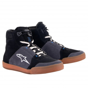 Motorcycle Trainers Alpinestars Chrome Black Asphalt Gum Blue Motorcycle Trainers Alpinestars Chrome Black Asphalt Gum Blue