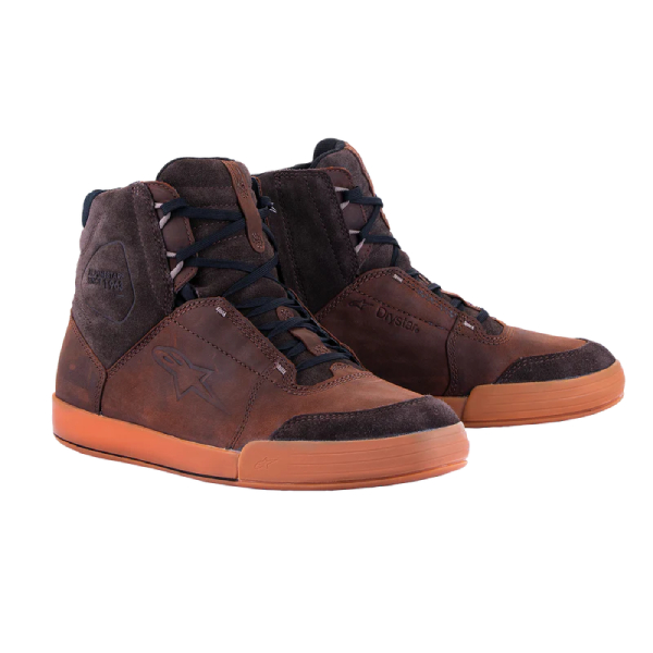 Motorcycle Trainers Alpinestars Chrome Crafted Drystar Brown Gum