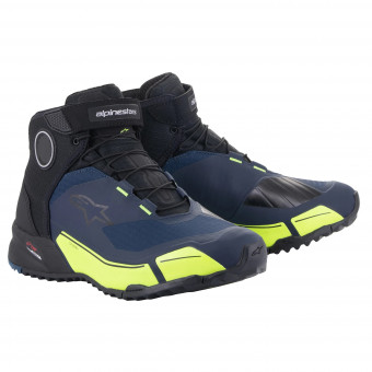 Motorcycle Trainers Alpinestars CR-X Drystar Black Dark Blue Yellow Fluo Motorcycle Trainers Alpinestars CR-X Drystar Black Dark Blue Yellow Fluo