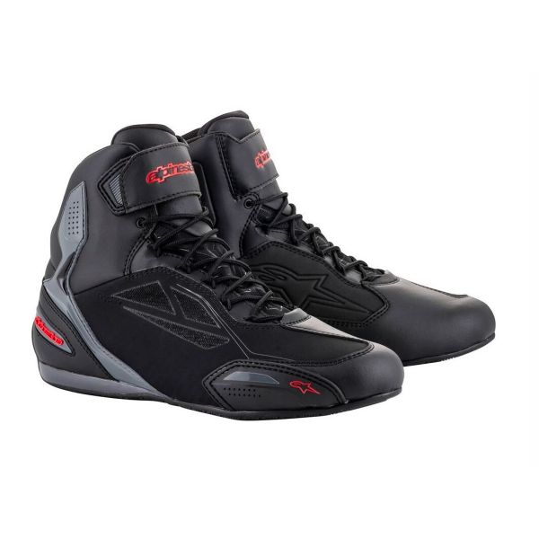 Motorcycle Trainers Alpinestars Faster 3 Drystar Black Red Fluo