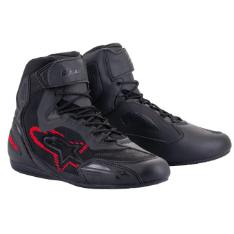 Motorcycle Trainers Alpinestars Faster 3 Rideknit Black Dark Grey Bright Red Motorcycle Trainers Alpinestars Faster 3 Rideknit Black Dark Grey Bright Red