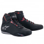 Motorcycle Trainers Alpinestars Sektor Waterproof Black Dark Grey Red Fluo