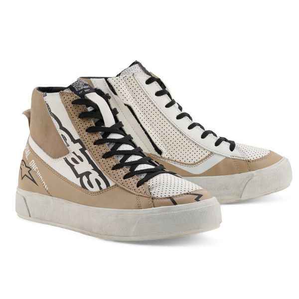 Motorcycle Trainers Alpinestars Stella Stated Flair Warm Gray White
