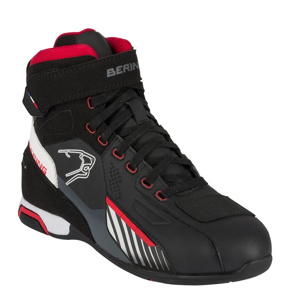 Motorcycle Trainers Bering Tiger Waterproof Black White Red Motorcycle Trainers Bering Tiger Waterproof Black White Red