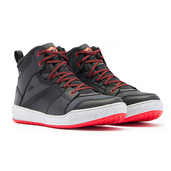 Motorcycle Trainers Dainese Suburb D-WP Black White Red Lava Motorcycle Trainers Dainese Suburb D-WP Black White Red Lava