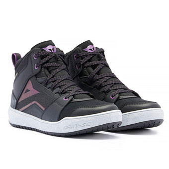 Motorcycle Trainers Dainese Suburb D-WP Woman Black White Metal Purple Motorcycle Trainers Dainese Suburb D-WP Woman Black White Metal Purple
