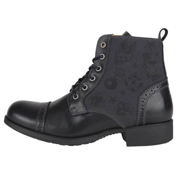 Motorcycle Trainers Helstons Mehari Leather Black Grey