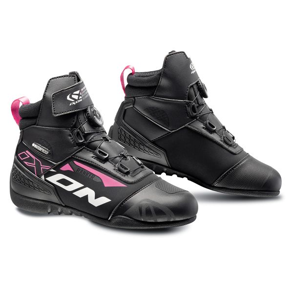 Motorcycle Trainers Ixon Ranker WP Lady Black White Fushia Motorcycle Trainers Ixon Ranker WP Lady Black White Fushia