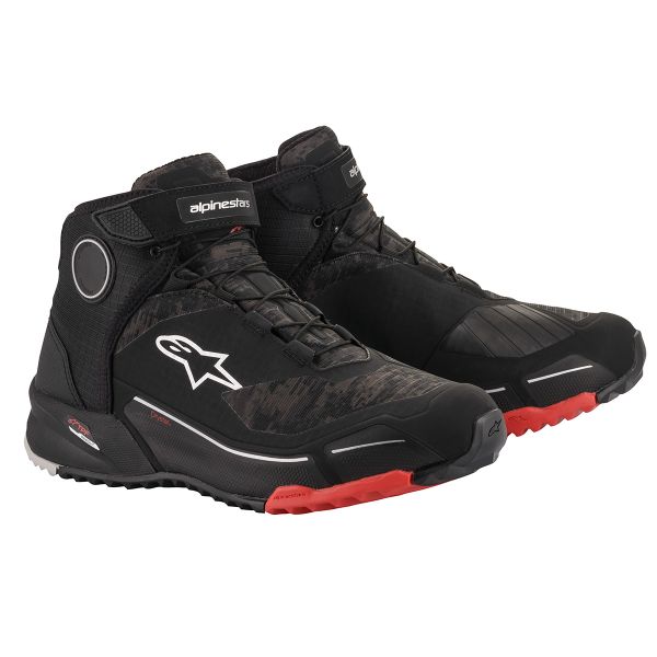 Motorcycle Trainers Alpinestars CR-X Drystar Black Camo Red