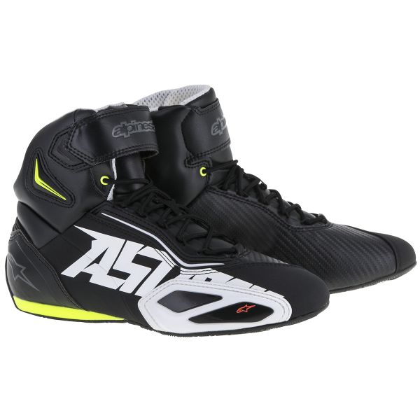 Motorcycle Trainers Alpinestars Faster 2 Black White Yellow Fluo Red