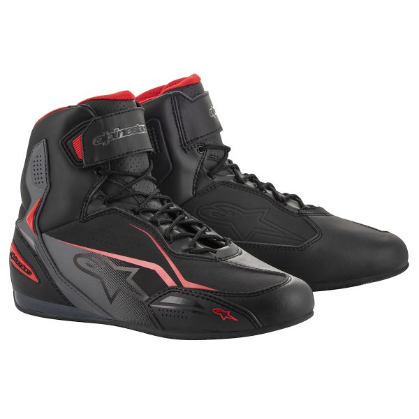 Motorcycle Trainers Alpinestars Faster 3 Black Grey Red