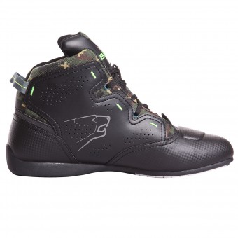 Motorcycle Trainers Bering Jasper Waterproof Black Green Camo