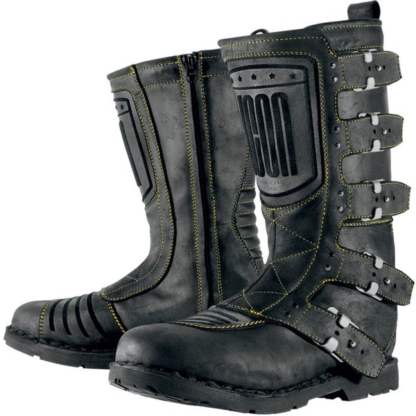 Motorcycle Boots ICON Elsinore Johnny Black