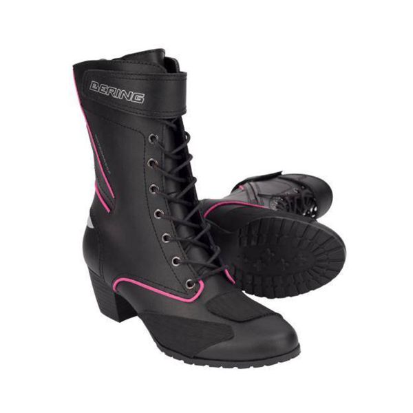 Motorcycle Boots Bering Lady Morgane Black Fuchsia