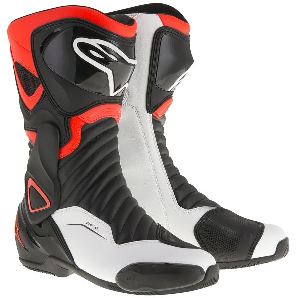 Motorcycle Boots Alpinestars SMX-6 V2 Black Red Fluo White