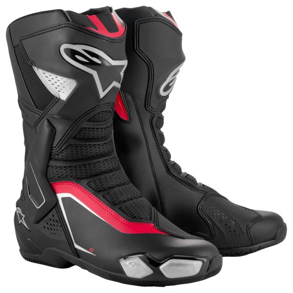 Motorcycle Boots Alpinestars SMX-6 V3 Black Silver Red Motorcycle Boots Alpinestars SMX-6 V3 Black Silver Red