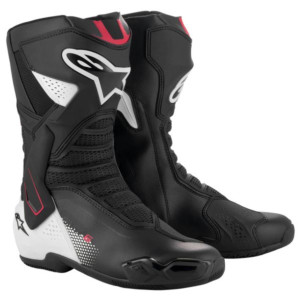 Motorcycle Boots Alpinestars SMX-6 V3 Black White Red Graphic Motorcycle Boots Alpinestars SMX-6 V3 Black White Red Graphic