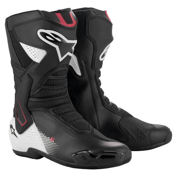 Motorcycle Boots Alpinestars SMX-6 V3 Black White Red Motorcycle Boots Alpinestars SMX-6 V3 Black White Red