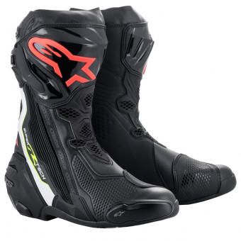 Motorcycle Boots Alpinestars Supertech R Boot Black White Red Fluo Yellow Motorcycle Boots Alpinestars Supertech R Boot Black White Red Fluo Yellow