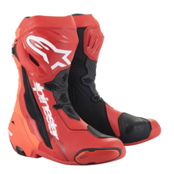 Motorcycle Boots Alpinestars Supertech R Boot Bright Red Red Fluo Motorcycle Boots Alpinestars Supertech R Boot Bright Red Red Fluo