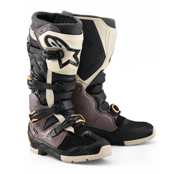 Motorcycle Boots Alpinestars Tech 7 Enduro Drystar Black Dark Gray Gold