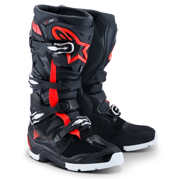 Motorcycle Boots Alpinestars Tech 7 Enduro Drystar Black Red Fluo White
