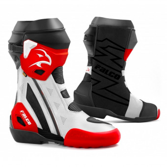 Motorcycle Boots Falco Elite GP White Red Motorcycle Boots Falco Elite GP White Red