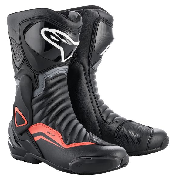 Motorcycle Boots Alpinestars SMX-6 V2 Black Grey Red Fluo