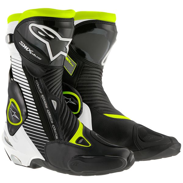 Motorcycle Boots Alpinestars SMX Plus Black White Yellow Fluo