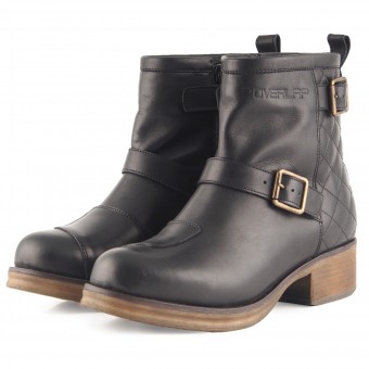 Motorcycle Shoes Overlap Rock Black Lady Motorcycle Shoes Overlap Rock Black Lady