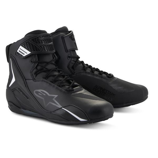 Motorcycle Shoes Alpinestars Faster 4 Black White Motorcycle Shoes Alpinestars Faster 4 Black White