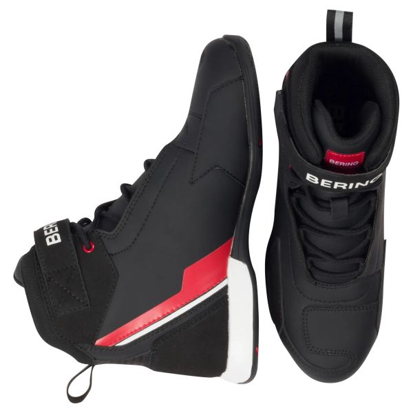 Motorcycle Shoes Bering Jag Black White Red Motorcycle Shoes Bering Jag Black White Red
