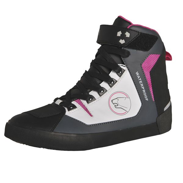 Motorcycle Shoes Bering Lady Swinton Grey White Fushia