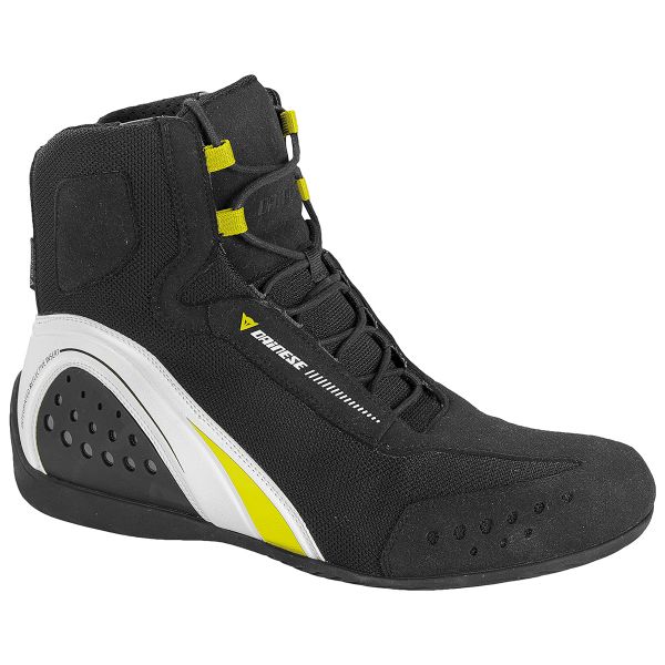 Motorcycle Shoes Dainese Motorshoe D-WP Black White Yellow Fluo