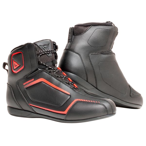 Motorcycle Shoes Dainese Raptors D-WP Black Fluo Red