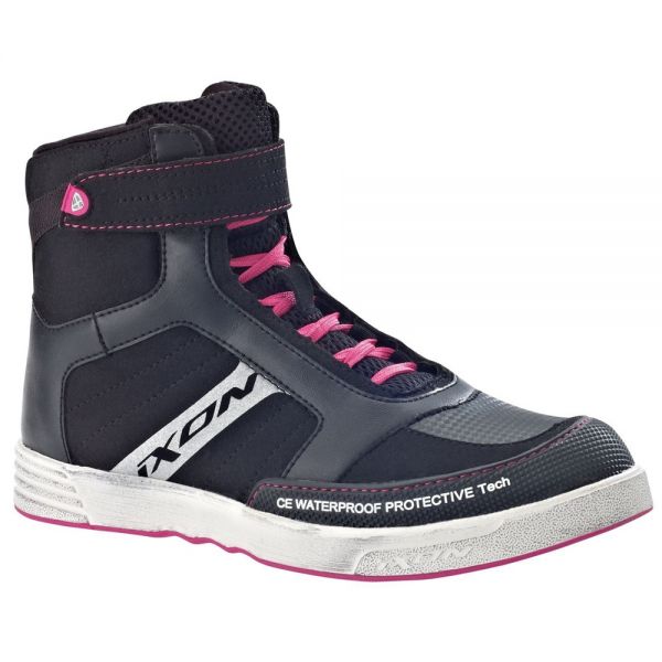 Motorcycle Shoes Ixon Slack Lady Black White Fuchsia