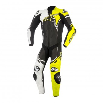 Leather Motorcycle Suits Alpinestars GP Plus V2 Suit Black White Yellow Fluo Leather Motorcycle Suits Alpinestars GP Plus V2 Suit Black White Yellow Fluo