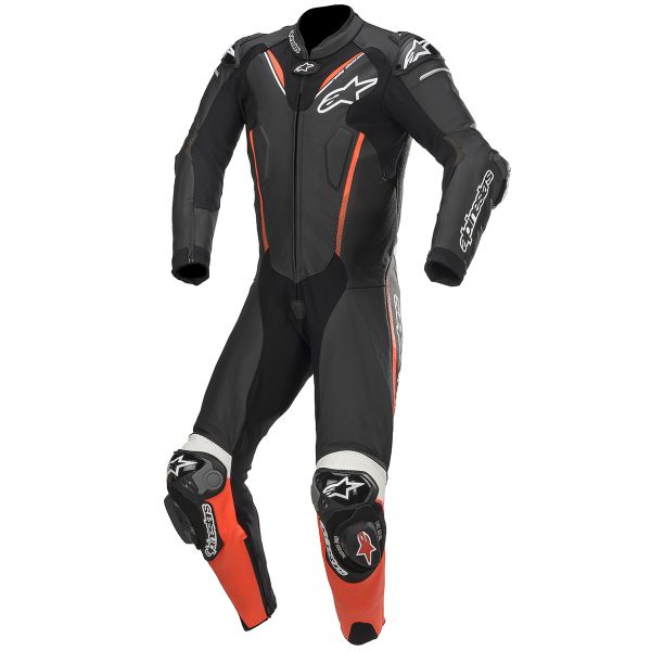 Leather Motorcycle Suits Alpinestars Atem V3 Suit Black Red Fluo White