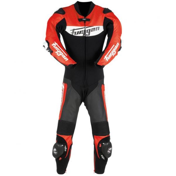 Leather Motorcycle Suits Furygan Combi Kid Evo Black Red White