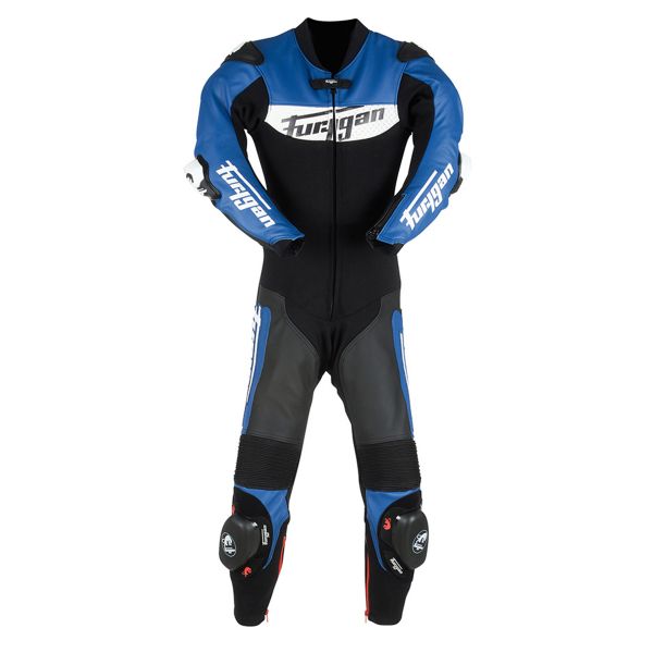 Leather Motorcycle Suits Furygan Combi Kid Evo Black Blue White