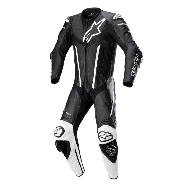 Leather Motorcycle Suits Alpinestars Fusion Suit 1PC Black White