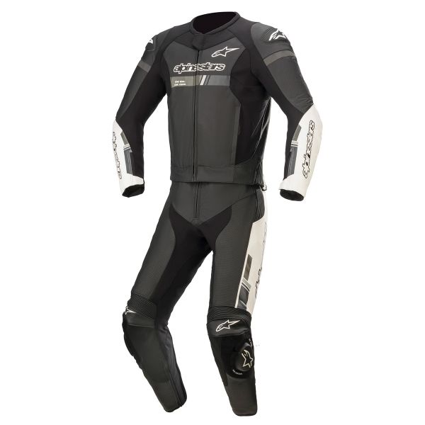 Leather Motorcycle Suits Alpinestars GP Force Chaser 2 PC Black White Leather Motorcycle Suits Alpinestars GP Force Chaser 2 PC Black White